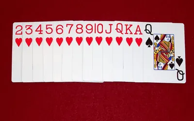 Hjerterfri spil: de 14 strafkort, alle hjerter og spar dame